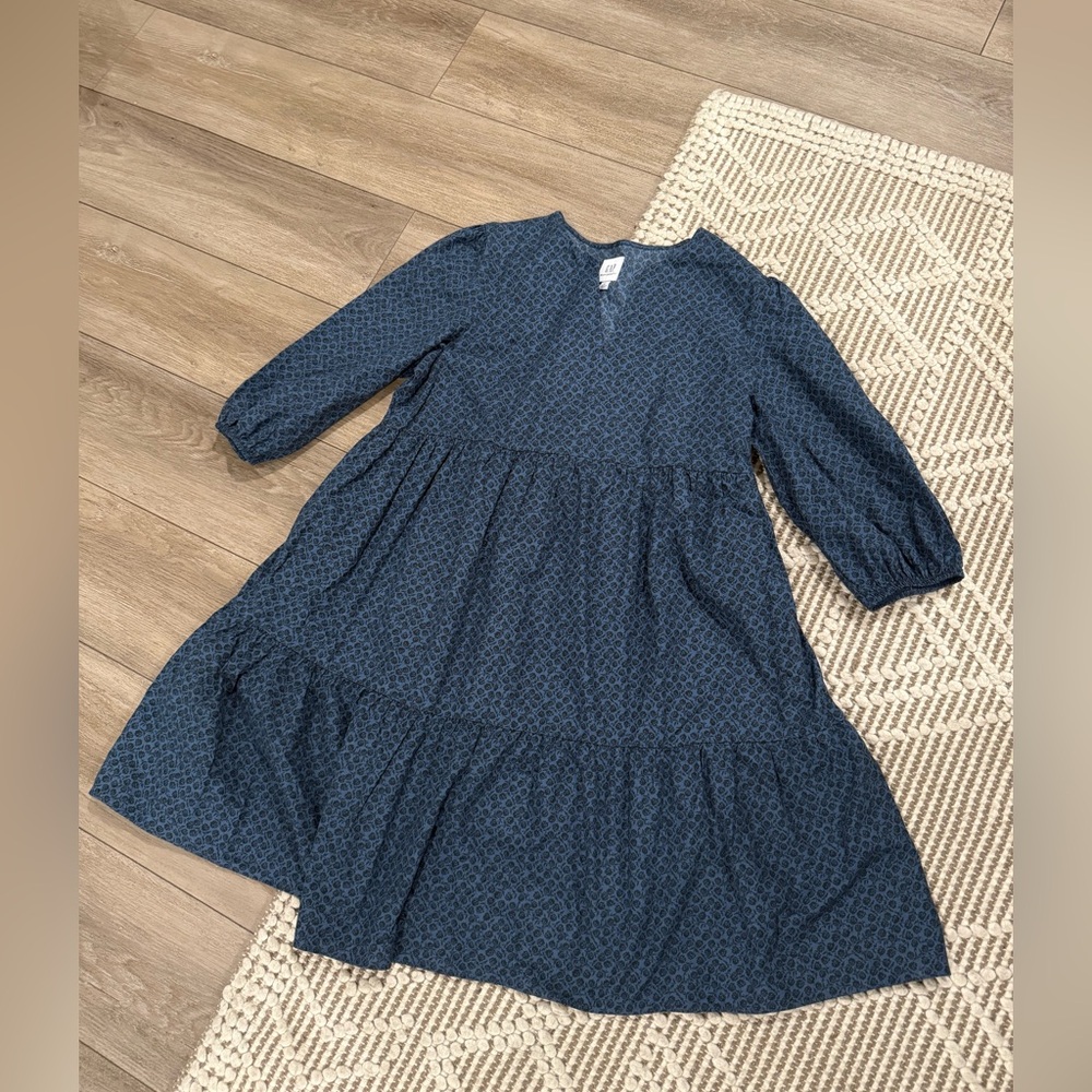 Maternity Puff Sleeve Tiered Dress - Size Large (GAP Maternity)